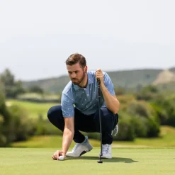 Outlet Men's Gold Putter Print Golf Polo Shirt Men's Polo Shirts