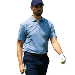 Sale Men's Gold Putter Print Golf Polo Shirt Men's Polo Shirts