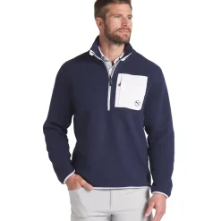 Hot PUMA Fleece Pocket Half Zip Golf Mid Layer Men's Sweaters|Men's Midlayers