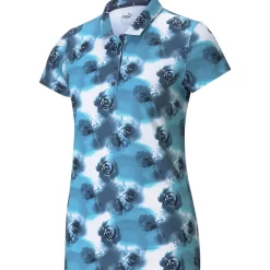Outlet PUMA Ladies CLOUDSPUN Watercolour Floral Stretch Golf Polo Shirt Ladies Polo Shirts