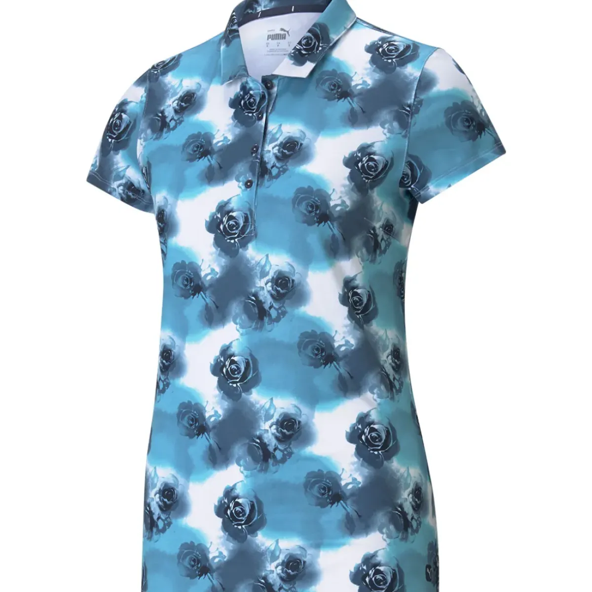 Outlet PUMA Ladies CLOUDSPUN Watercolour Floral Stretch Golf Polo Shirt Ladies Polo Shirts