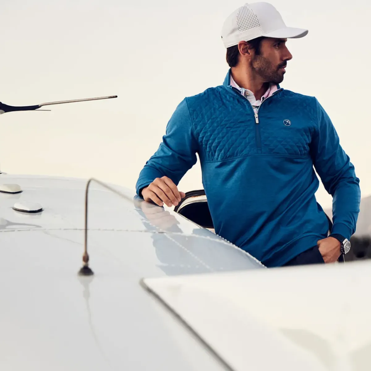 PUMA Men's AP CLOUDSPUN Castle Half Zip Golf Midlayer Men's Sweaters|Men's Midlayers