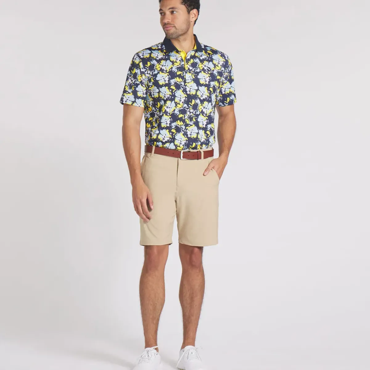 Clearance PUMA Men's Borrego Print Golf Polo Shirt Men's Polo Shirts