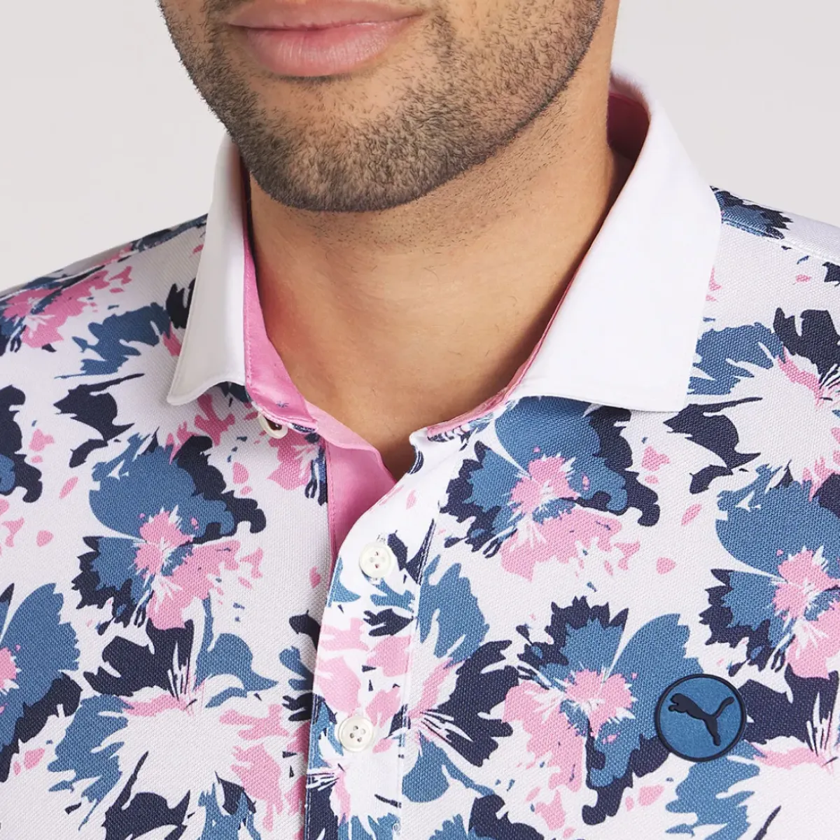 Clearance PUMA Men's Borrego Print Golf Polo Shirt Men's Polo Shirts