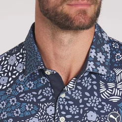 Outlet PUMA Men's CLOUDSPUN Bloom Golf Polo Shirt Men's Polo Shirts