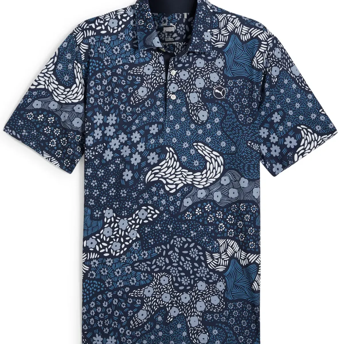 Discount PUMA Men's CLOUDSPUN Bloom Golf Polo Shirt Men's Polo Shirts