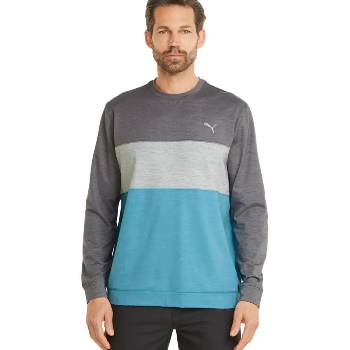 Clearance PUMA Men's CLOUDSPUN ColourCrewneck Golf Midlayer Men's Sweaters|Men's Midlayers