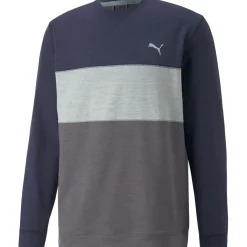 Clearance PUMA Men's CLOUDSPUN ColourCrewneck Golf Midlayer Men's Sweaters|Men's Midlayers