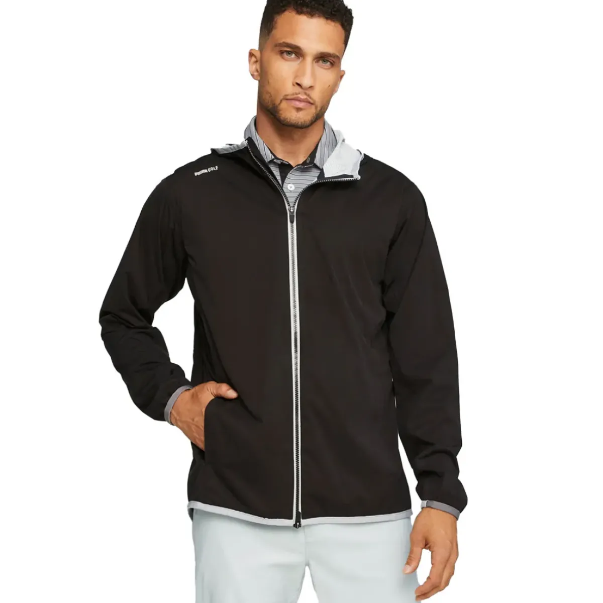 PUMA Men's DRYLBL Packable Waterproof Full Zip Golf Rain Jacket Men's Jackets|Men's Waterproofs