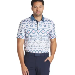 PUMA Men's Fair Isle Golf Polo Shirt Men's Polo Shirts