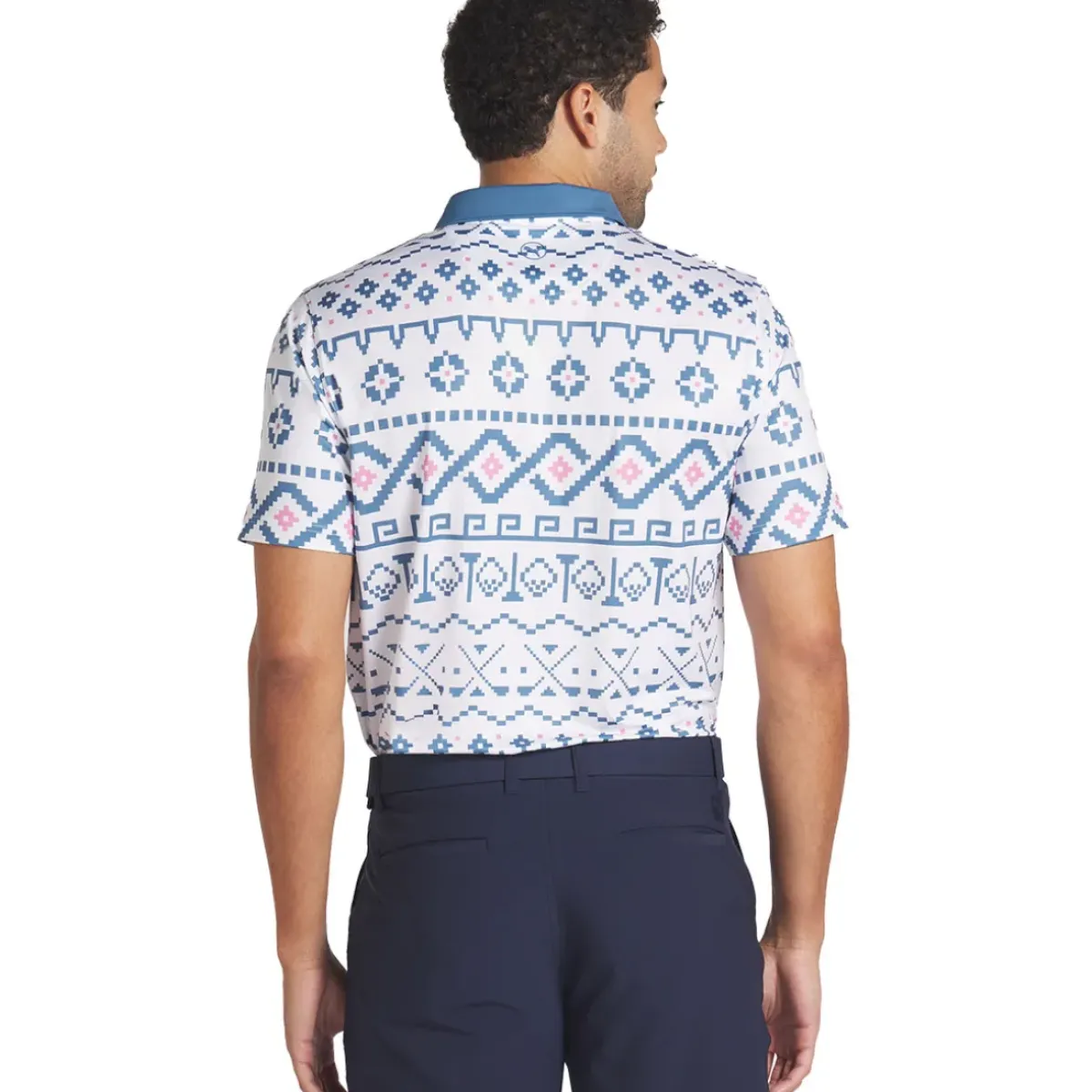 PUMA Men's Fair Isle Golf Polo Shirt Men's Polo Shirts