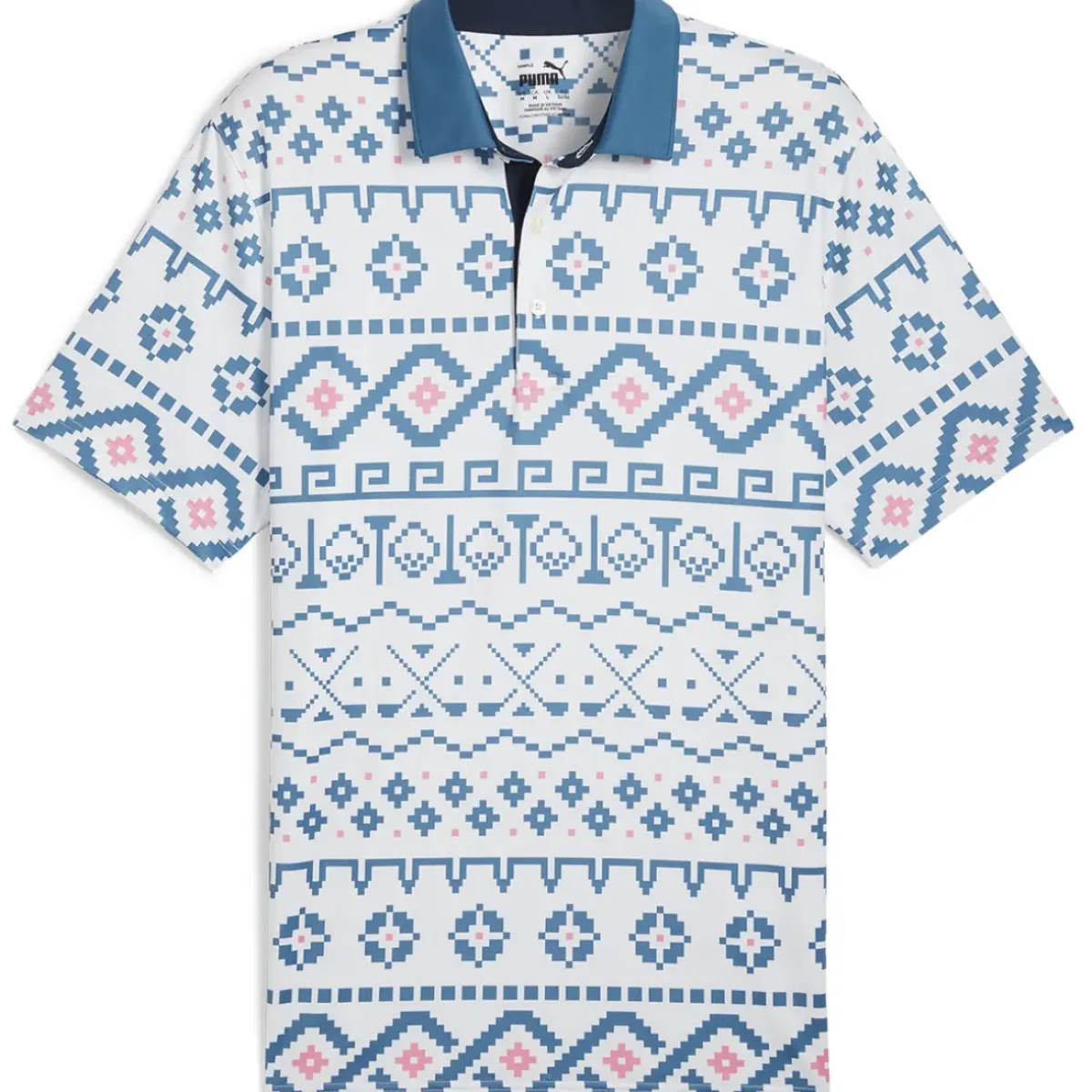 PUMA Men's Fair Isle Golf Polo Shirt Men's Polo Shirts