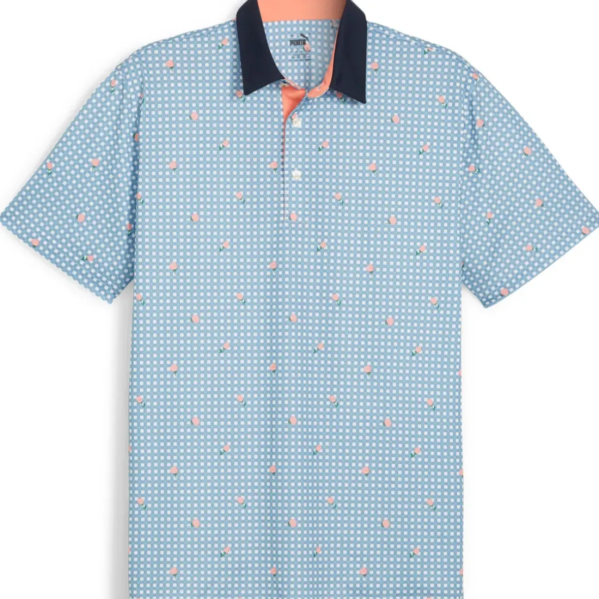 Sale PUMA Men's Gingham Golf Polo Shirt Men's Polo Shirts