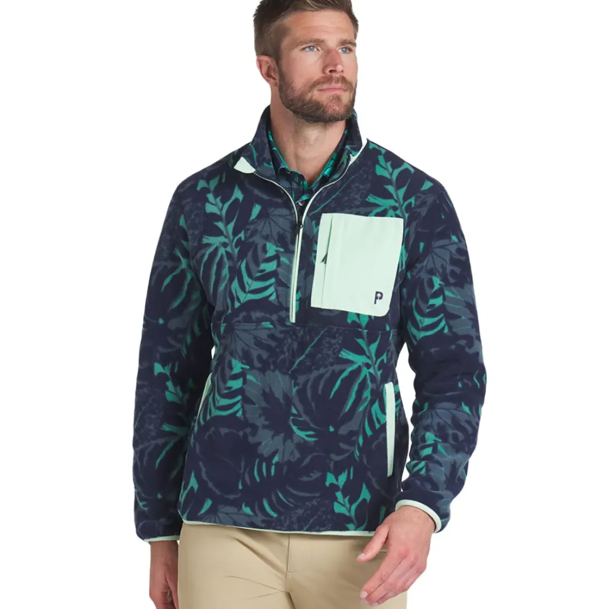 Outlet PUMA Men's Palm Tree Crew Fleece Pocket Half Zip Golf Mid Layer Men's Sweaters|Men's Midlayers