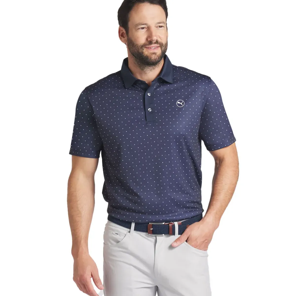 Discount PUMA Men's Pure Geo Golf Polo Shirt Men's Polo Shirts