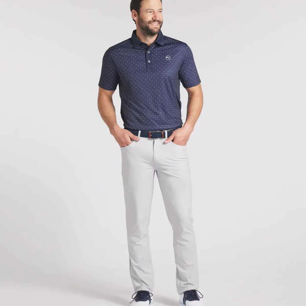 Discount PUMA Men's Pure Geo Golf Polo Shirt Men's Polo Shirts