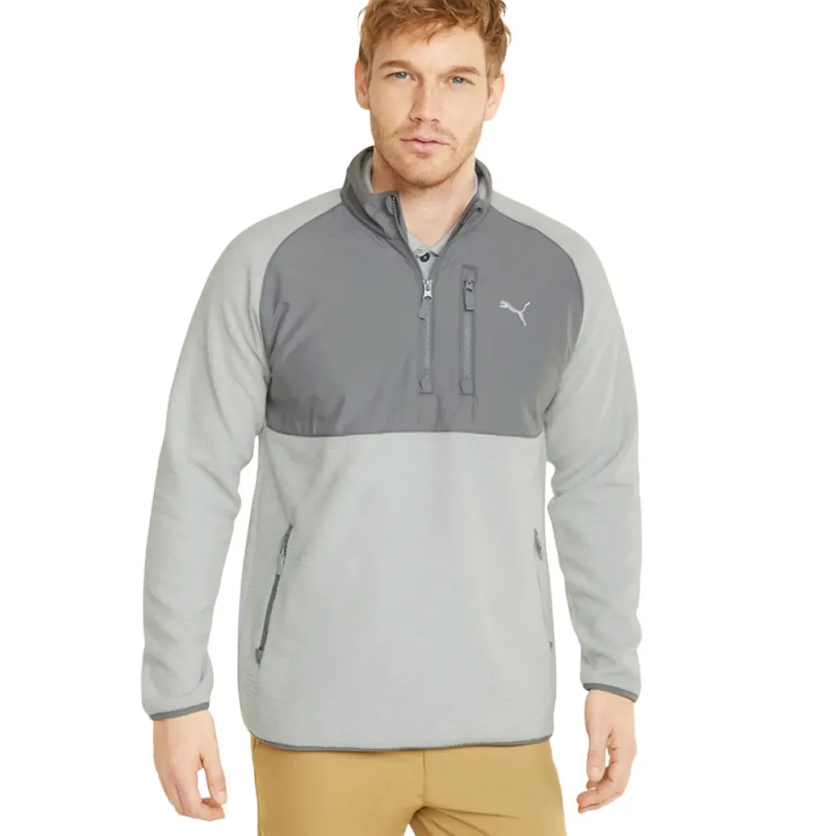Discount PUMA Men's Sherpa Half Zip Golf Midlayer Men's Sweaters|Men's Midlayers