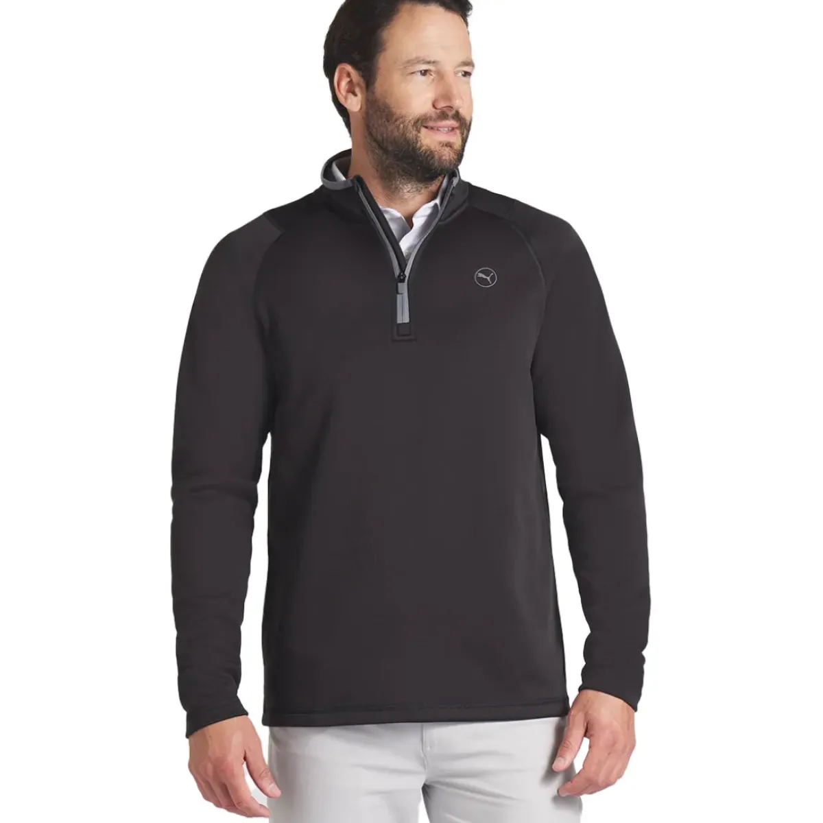 New PUMA Men's Waffle Fleece Quarter Zip Golf Mid Layer Men's Sweaters|Men's Midlayers