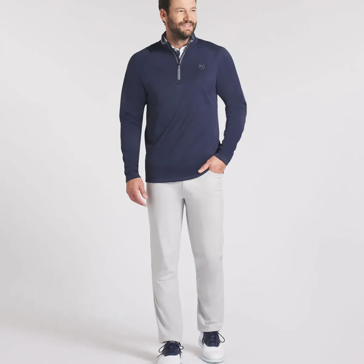 Online PUMA Men's Waffle Fleece Quarter Zip Golf Mid Layer Men's Sweaters|Men's Midlayers