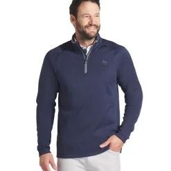 PUMA Men's Waffle Fleece Quarter Zip Golf Mid Layer Men's Sweaters|Men's Midlayers
