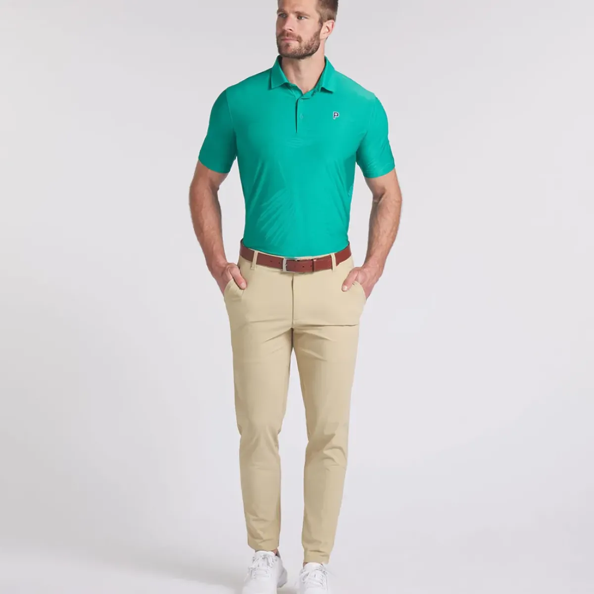 Outlet PUMA Men's X Palm Tree Cree Jacquard Golf Polo Shirt Men's Polo Shirts