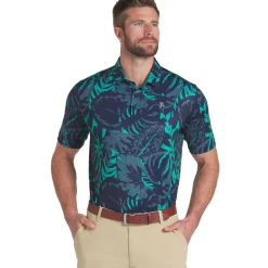 PUMA Men's X Palm Tree Crew Palm Glitch Golf Polo Shirt Men's Polo Shirts