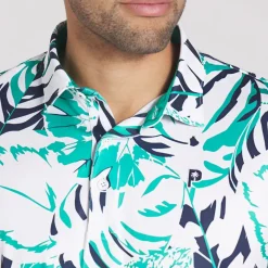 PUMA Men's X Palm Tree Crew Palm Glitch Golf Polo Shirt Men's Polo Shirts