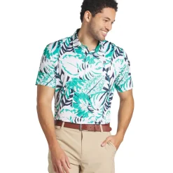 Discount PUMA Men's X Palm Tree Crew Palm Glitch Golf Polo Shirt Men's Polo Shirts
