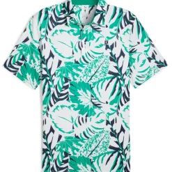 Discount PUMA Men's X Palm Tree Crew Palm Glitch Golf Polo Shirt Men's Polo Shirts