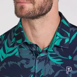 Discount PUMA Men's X Palm Tree Crew Palm Glitch Golf Polo Shirt Men's Polo Shirts