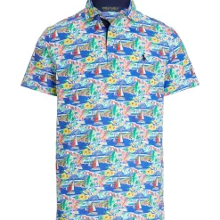 Sale Men's Custom Slim Fit Riviera Print Jersey Golf Polo Shirt Men's Polo Shirts