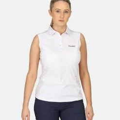 Sale Ladies Splatter Print Sleeveless Golf Polo Shirt Ladies Polo Shirts|Season Ready Collection