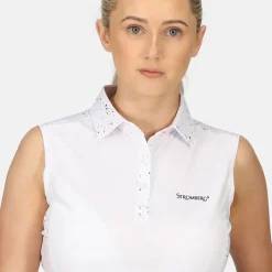 Sale Ladies Splatter Print Sleeveless Golf Polo Shirt Ladies Polo Shirts|Season Ready Collection