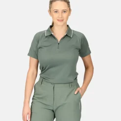 Outlet Ladies Zip Placket Golf Polo Shirt Ladies Polo Shirts|Season Ready Collection