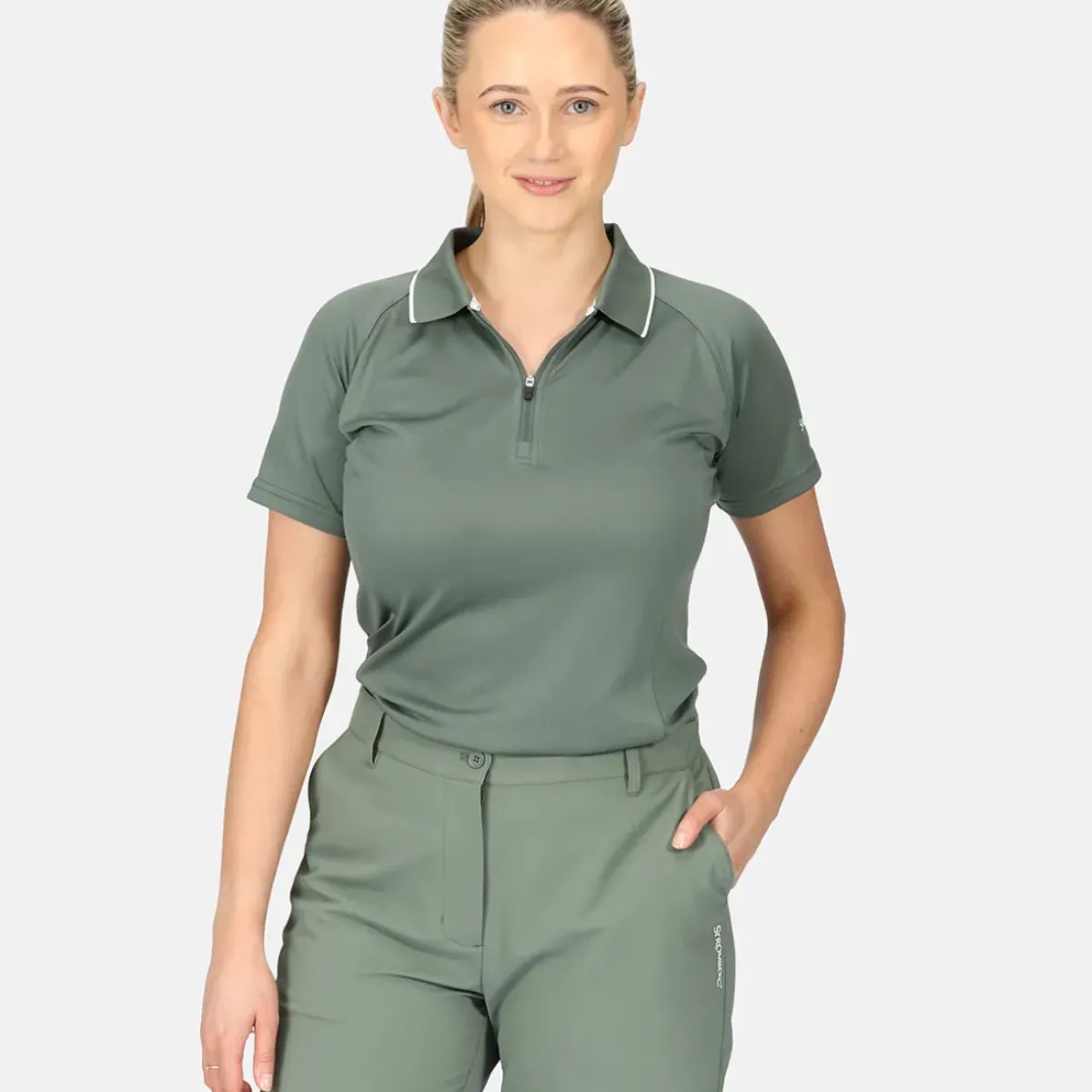 Outlet Ladies Zip Placket Golf Polo Shirt Ladies Polo Shirts|Season Ready Collection