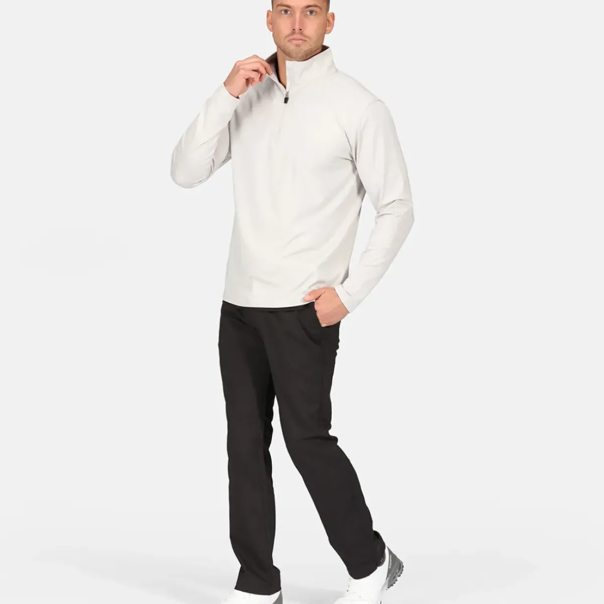 Online Men's Emboss Half Zip Golf Midlayer Men's Sweaters|Men's Midlayers