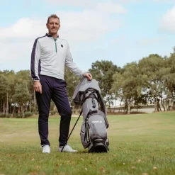 Clearance Men's Lee Sharpe Tresla Half Zip Golf Midlayer Men's Sweaters|Men's Midlayers