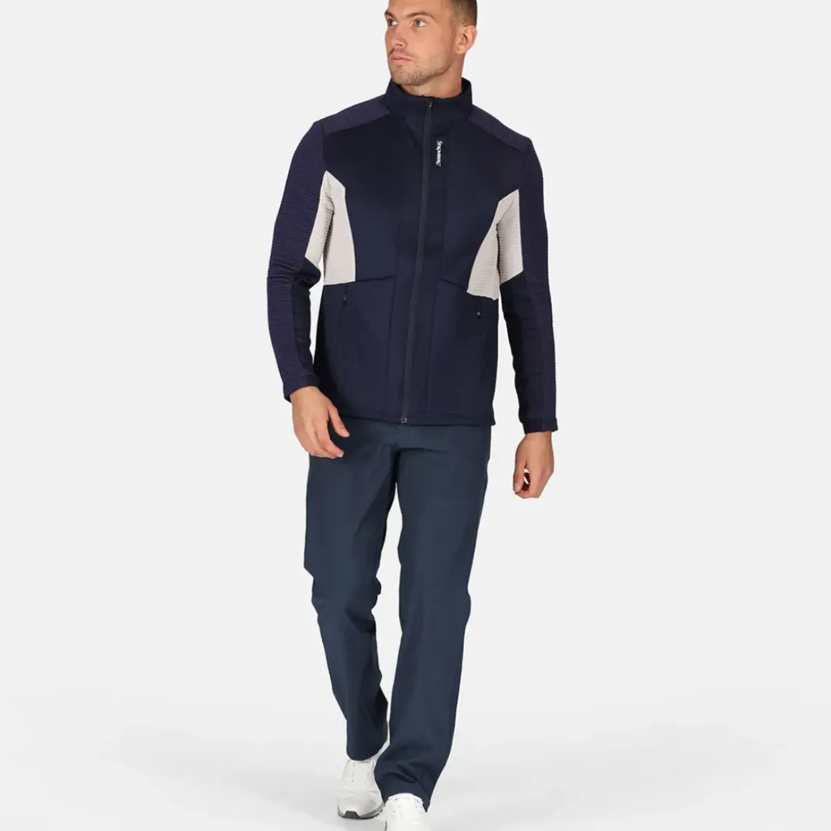 Outlet Men's Scratch Quilted Full Zip Golf Midlayer Men's Sweaters|Men's Midlayers