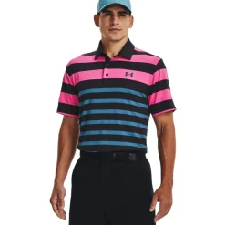 Outlet Men's Playoff 3.0 Rugby YD Stripe Golf Polo Shirt Men's Polo Shirts