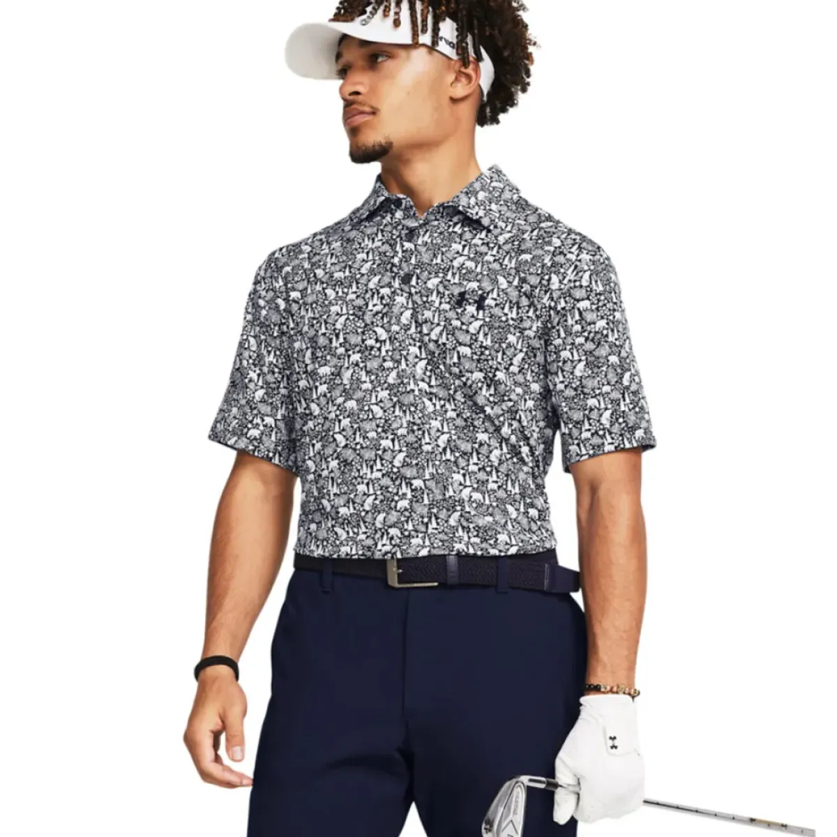 Online Men's Playoff 3.0 Bear Botanic Printed Golf Polo Shirt Men's Polo Shirts