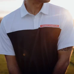 Hot Men's T2G Colour Block Golf Polo Shirt Men's Polo Shirts